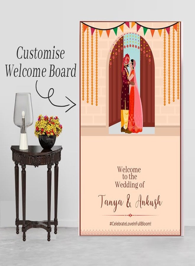 ثيم ماي بارتي لوحة إعلانية لحفل زفاف هندي مُخصصة من Theme My Party - لوحة إعلانية لحفل زفاف هندي مُخصصة - لافتة لحفل زفاف هندي لتزيين حفلات الزفاف - Image 3